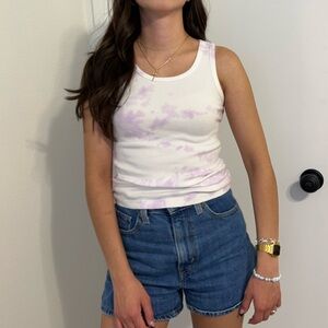 Tie-Dye Tank Top white&purple